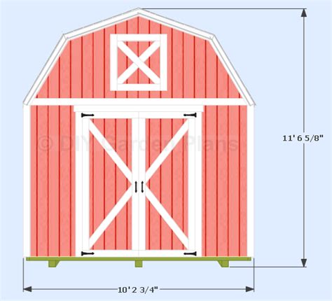 When built off of 4x4 skids this shed is 9'8 high. 10'x12′ Gambrel Shed Plans with Loft - DIYGardenPlans