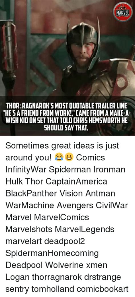 Marvel Act Fices Thor Ragnaroks Most Quotable Trailer Line Hes A