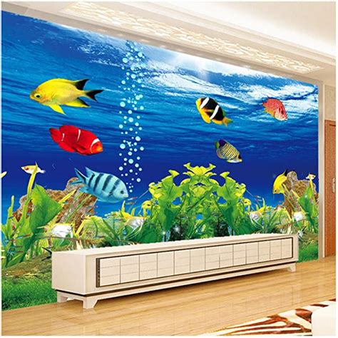 Wall Stickerwall Mural Wall Decor Ocean Aquarium 3d Photo Living Room
