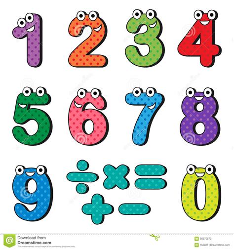 Numbers Cartoon Characters Stock Vector Illustration Of