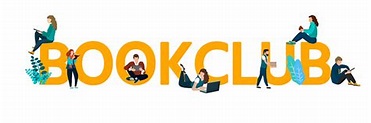 Vector Logo Concept Of A Book Club With People Reading Stock ...