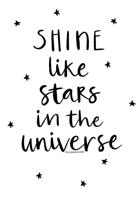 A4 Print Shine Like Stars In The Universe Philippians 215 Etsy