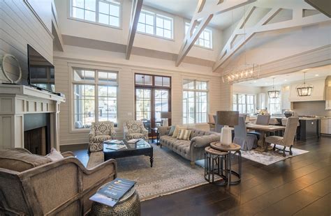 Homeowners and buyers appreciate the airy interiors and grand spaces, regardless of the architectural style. Live | Vaulted living rooms, Living room floor plans, High ...