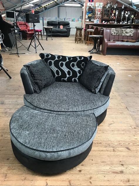 Half moon is like a balancing variation of triangle. Large swivel chair and half moon footstool | in Eastwood ...
