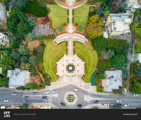 Aerial View Of Bahai Gardens In Haifa District Israel Stock Photo