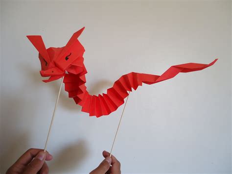 Tiny Origami Dragon Puppet Pequeño Dragón Marioneta De Origami 5