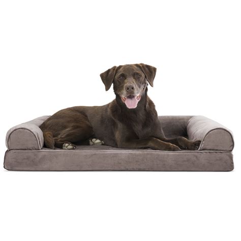 Furhaven Pet Dog Bed Orthopedic Faux Fur And Velvet Sofa Style Couch