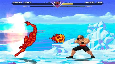Human Torch Vs Johnny Cage Mugen Fighting Games Youtube