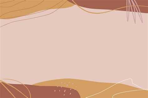 Stylish Templates With Organic Abstract Shapes And Line In Nude Colors