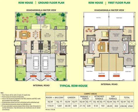 Row House Floor Plan Dsk Meghmalhar Phase Bhk Flats Home Building
