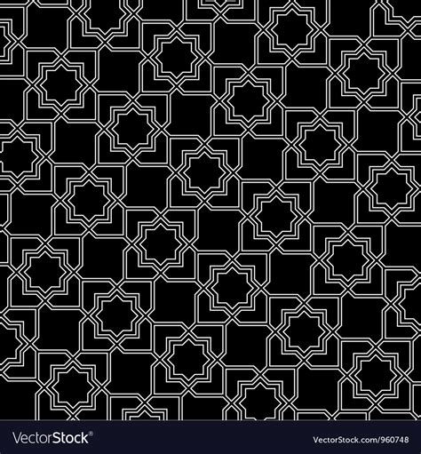 Black And White Arabic Pattern Royalty Free Vector Image