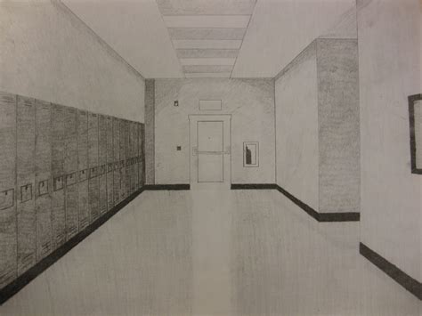 Jacob Schult Freshman Hallway Perspective Drawing 2012 2013