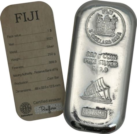 250 G Silber Argor Heraeus Fiji Islands Münzbarren