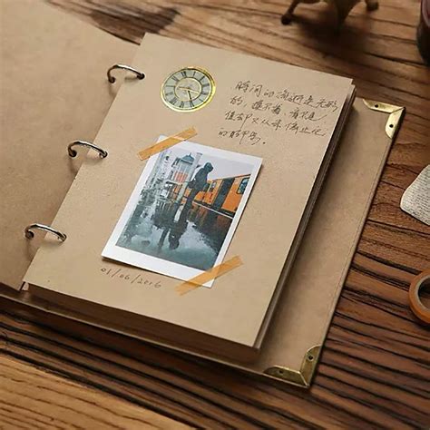 Schwarz Scrapbook Fotoalben 30 Seiten A5 Album Kraftpapier Scrapbook Diy Handmade Album