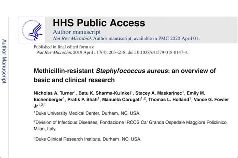 Methicillin Resistant Staphylococcus Aureus An Overview Of Basic And