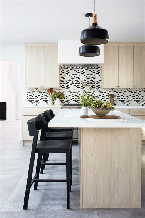 Contemporary Kitchen With Black And White Tile Backsplash Hgtv