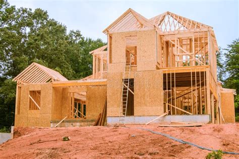 Framing A New House Under Construction Stock Photo Image Of Developer