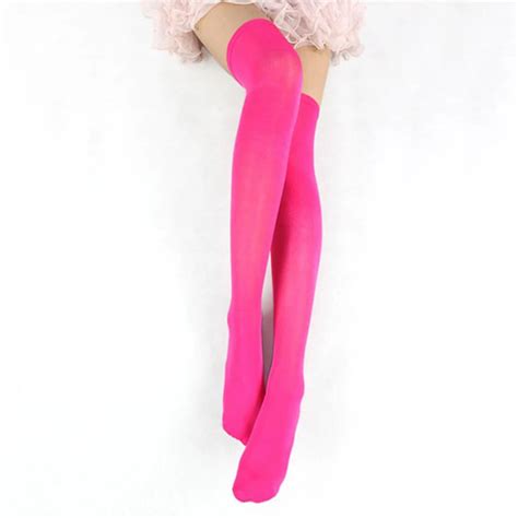 Fashion Over Knee Stockings Candy Color Women Pantyhose Trendy Sexy