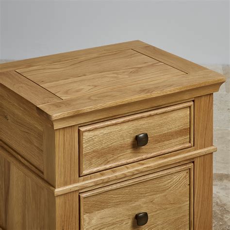 Classic 2 Drawer Bedside Table In Natural Solid Oak