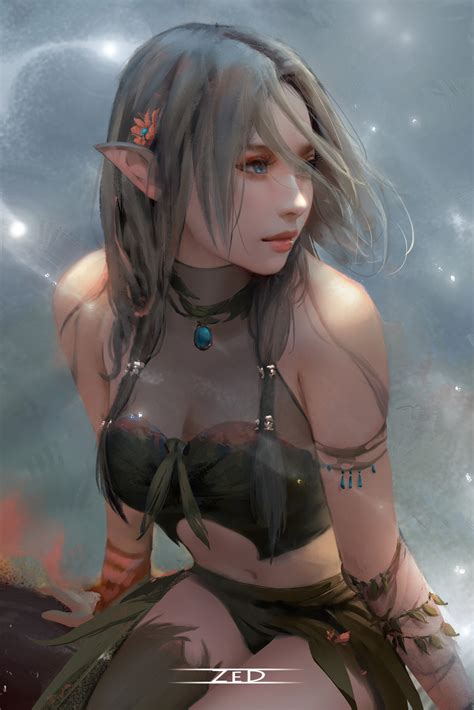 Artwork Trungbui Pointy Ears Women Elves Fantasy Art Archer