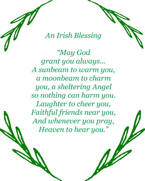 Printable Irish Blessing Prayer Fairyecake
