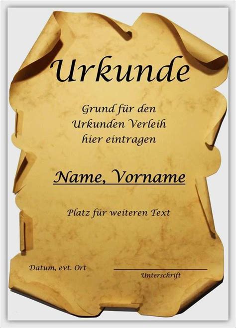 Bei privaturkunden ist grundsätzlich am gebot der vorlage des schriftstücks, das die unterschrift im original aufweist, festzuhalten, weil nur anhand dieser urschrift echtheit und fehlerfreiheit der urkunde hinreichend. Word Vorlage Erstellen Schönste Urkunde | dillyhearts.com