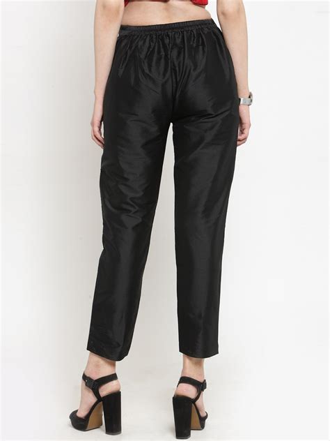 Buy Black Ankle Pant Cotton Silk For Best Price Reviews Free Shipping