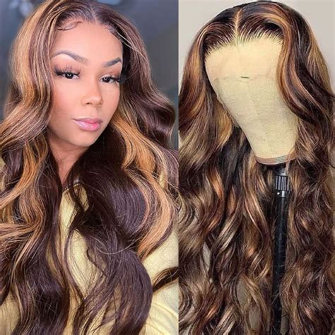 Beauty Forever Tl412 Honey Blonde Body Wave 4x4 Lace Closure Wig Highlights Human