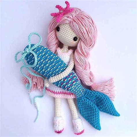 Crochet Doll Pattern Mermaid Ava Crochet Doll Mermaid Etsy