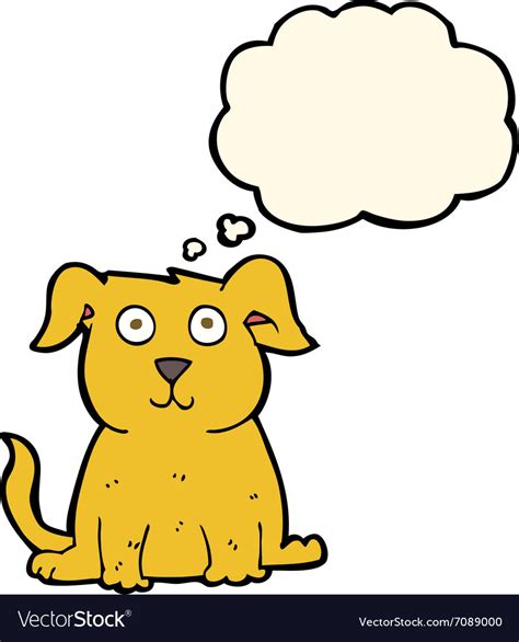 Cartoon Happy Dog With Thought Bubble Royalty Free Vector