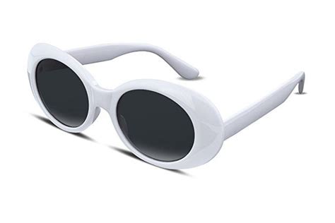Feisedy White Clout Goggles Kurt Cobain Sunglasses Hypebeast Oval Mod