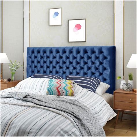 Noble House Brooks Upholstered Fullqueen Headboard Navy Blue