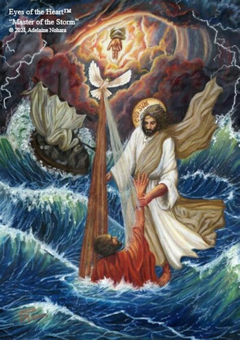 Jesus And Peter Walk On Water Inspirational Catholic Etsy