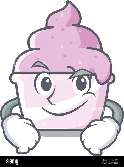Smirking Ice Cream Paper Cup Character Cartoon Vector Illustration
