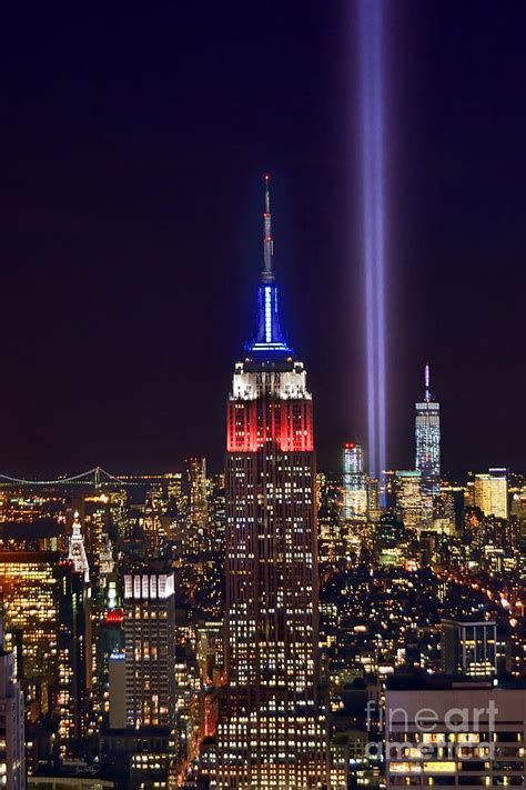 New York City Tribute In Lights Empire State Building Manhattan At Night Nyc Photograph By Jon