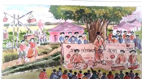 How to draw a village market scenery | elementry स्मरणचित्र, subscribe to my achannel to get more drawing videos. How to draw scenery of Pohela Boishakh /festival of 1 st Pohela Boishakh / village fair step by ...