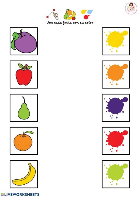 Une Cada Fruta Con Su Color Ficha Interactiva Preschool Activities