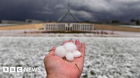 Australia Storms Huge Hail Causes Chaos In Two Cities Bbc News