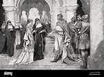 Henry the Fowler making a marriage proposal to Saint Matilda at Herford ...