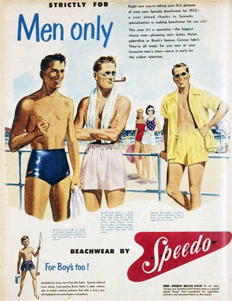 Speedo Ad 1952 Latino Men Vintage Swimwear Vintage Mens Fashion