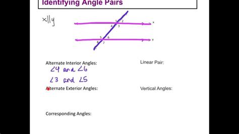 Identifying Angle Pairs - YouTube