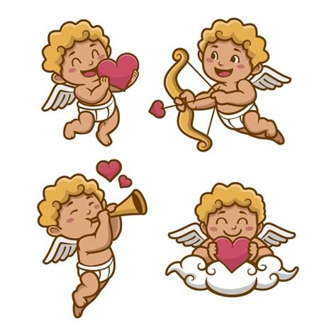 Download Cute Flat Cupid Character Collection For Free In 2021