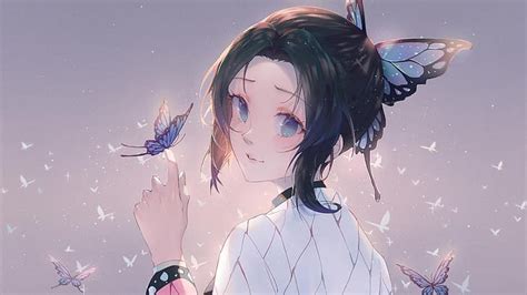 hd wallpaper anime anime girls butterfly black hair blue eyes wallpaper flare