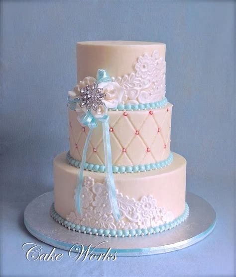 Buttercream Accented With Tiffany Blue Wedding Cakesdecor