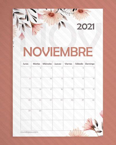 Calendario De Noviembre 2021 Plantilla De Calendario Para Imprimir