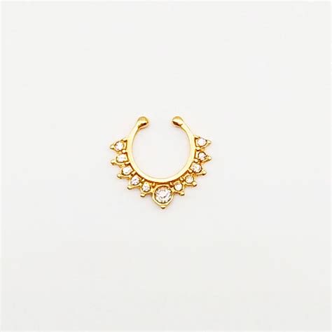 Buy 1pcs New Fake Septum Crystal Nose Ring For Women Faux Clip Hoop For Women