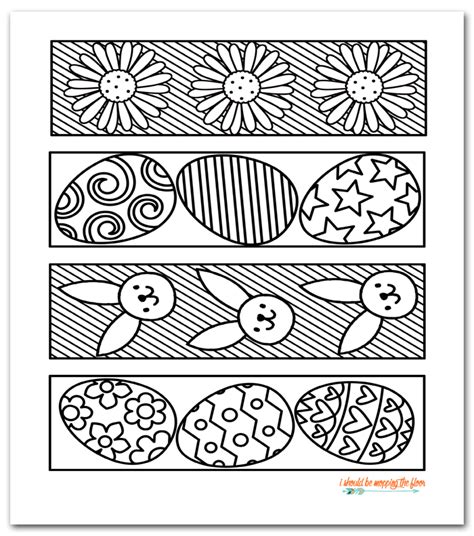 Free Printable Easter Coloring Bookmarks Instant Download Four
