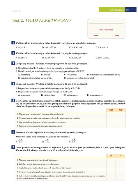 [Test 2] Prąd Elektryczny [A] - Pobierz pdf z Docer.pl