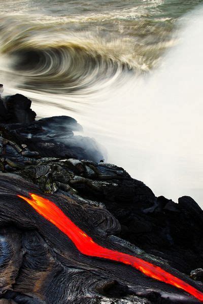Lava And Water Nature Photography Big Island Hawaii Person Photography