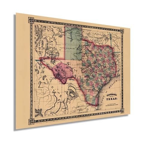 Buy Historix Vintage 1866 Texas 18 X 24 Inch Vintage Texas Texas